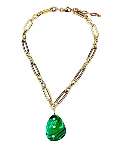 Triluxe Malachite Statement Necklace - Bettina H. Designs