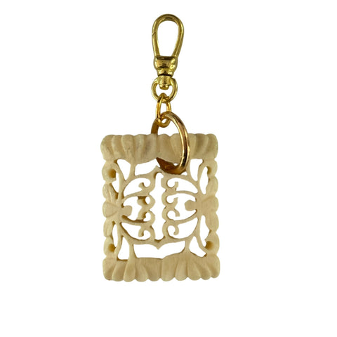 Vintage Carved Chinese Bone Pendant - Bettina H. Designs