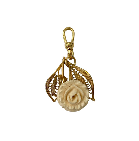 Vintage Filigree Hanging Rose Pendant - Bettina H. Designs