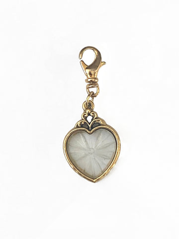 Vintage Frosted Heart Pendant Charm - Bettina H. Designs