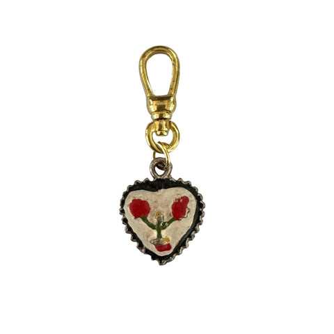 Vintage Hand Painted Delicate Flower Charm - Bettina H. Designs