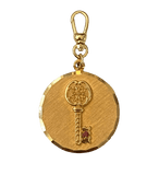 Vintage Key on Etched Gold Pendant - Bettina H. Designs