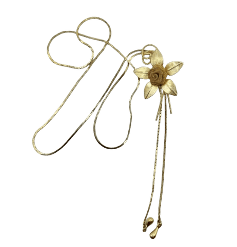 Vintage Mesh Rose Slide Lariat Necklace - Bettina H. Designs