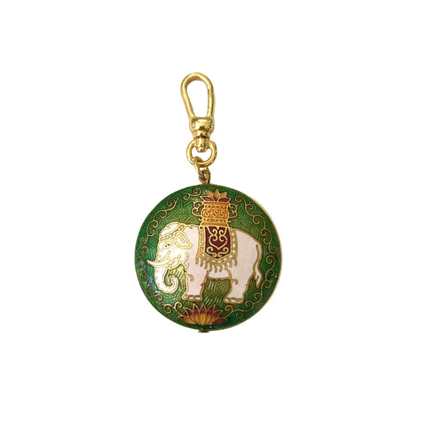 Vintage Puffy Cloisonne Elephant Pendant - Bettina H. Designs