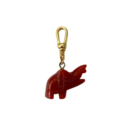 Vintage Red Jade Elephant Charm - Bettina H. Designs