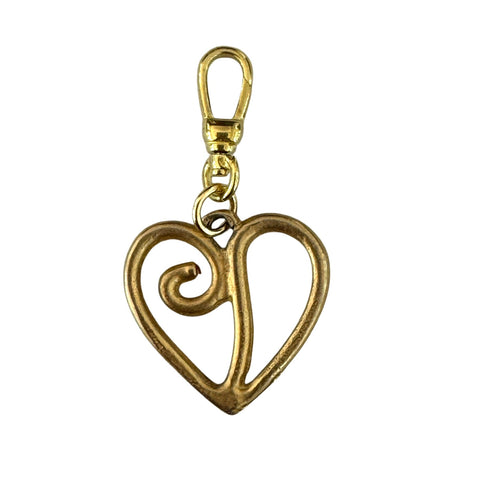 Vintage Scroll Heart Charm - Bettina H. Designs