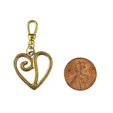Vintage Scroll Heart Charm - Bettina H. Designs