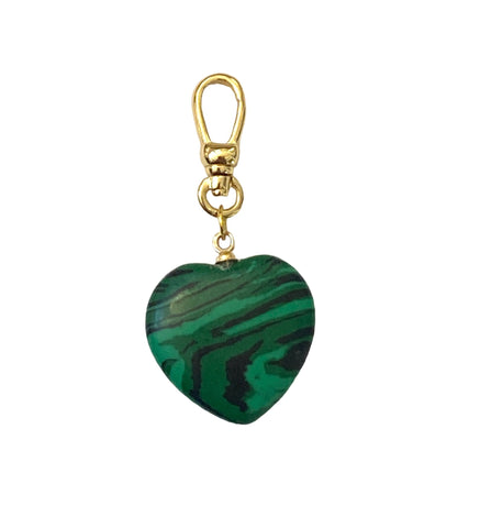 Vintage Style Malachite Heart Pendant - Bettina H. Designs