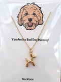 You Are The Best Dog Mom Necklace in Gold or Blue - Bettina H. Designs