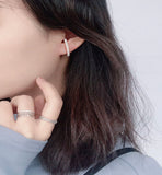Pearl Long Curve Earring - Bettina H. Designs