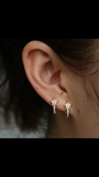 Small Pave Star Huggies in Gold or Silver - Bettina's Collection