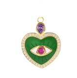 Juniper Evil Eye Heart Charm (Small) - Bettina H. Designs