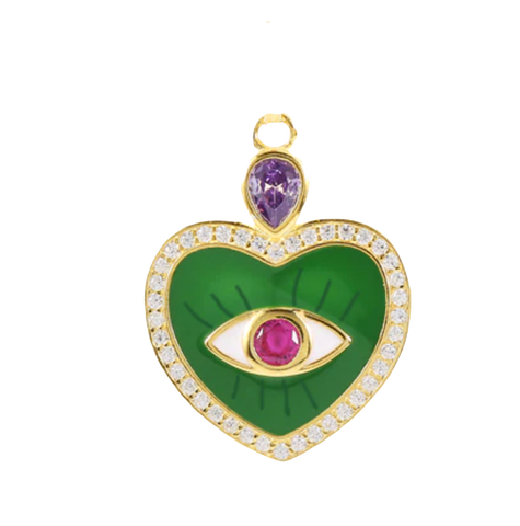 Juniper Evil Eye Heart Charm (Small) - Bettina H. Designs
