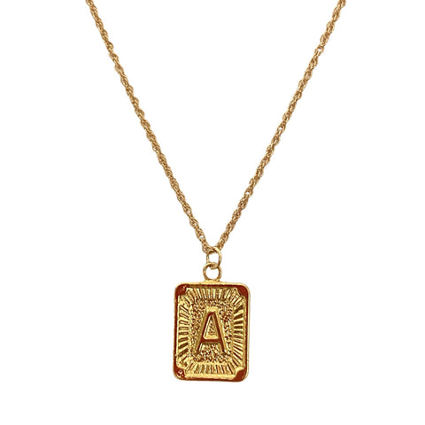 Small Square Initial Necklace In Silver Or Gold Vermeil By Muru |  notonthehighstreet.com