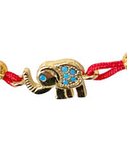 Turquoise and Gold Elephant Red String Bracelet - Bettina H. Designs