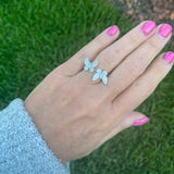 Double Butterfly Between the Fingers Rings in Gold or Silver - Bettina's Collection