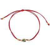 Turquoise and Gold Elephant Red String Bracelet - Bettina H. Designs