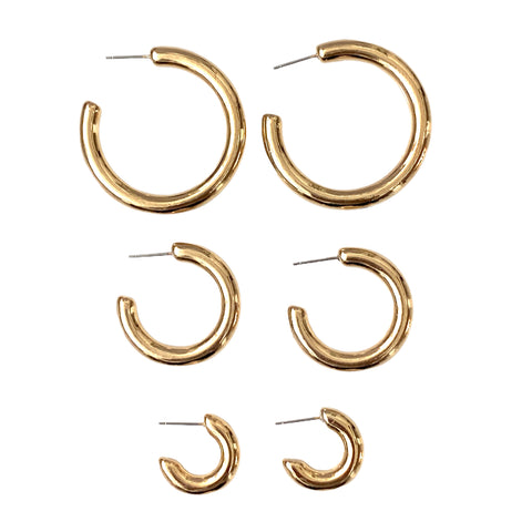 Crazy Lightweight Everyday Hoops in Gold and Silver - Bettina H. Designs