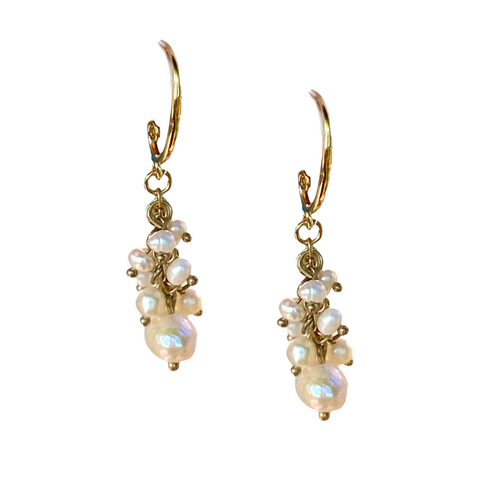 Salina Pearl Cluster Earrings - Bettina H. Designs