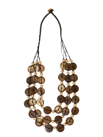 Bali Dark Wood Necklace - Bettina H. Designs