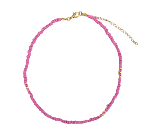 Priscy Pink Beaded Necklace - Bettina H. Designs