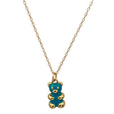 Porcelain Gummy Bear Necklace in Turquoise or Navy - Bettina H. Designs