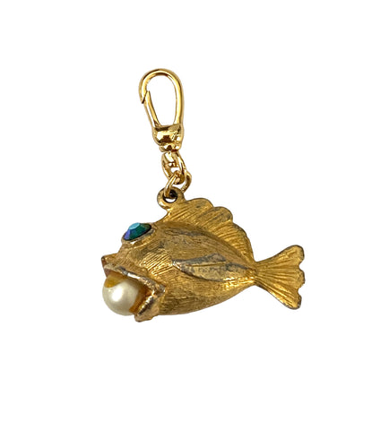 Vintage Puffer Fish Pearl Charm - Bettina H. Designs