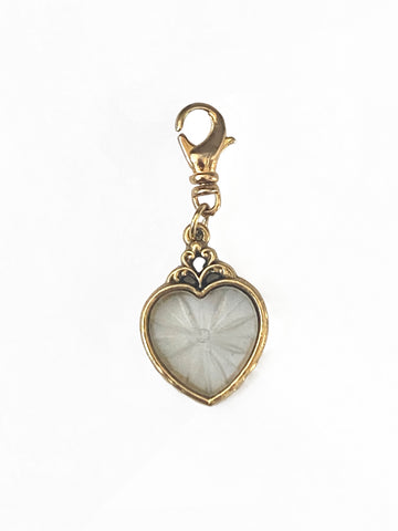 Vintage Frosted Heart Pendant Charm - Bettina H. Designs
