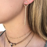 Anna Geometric Textured Drop Earrings in Gold or Silver Tone - Bettina's Collection