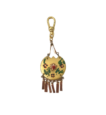 Vintage "One of a Kind" Floral Painted Dangle Charm - Bettina H. Designs