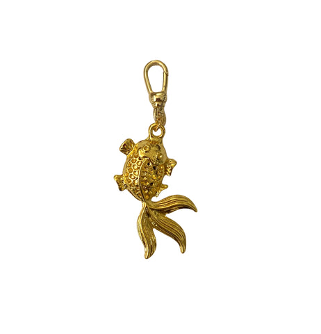 Vintage Inspired Puff Gold Koi Fish Pendant - Bettina H. Designs