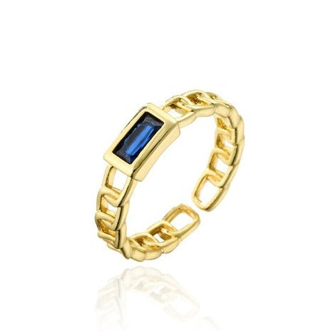 Chain of Command Ring Sapphire - Bettina H. Designs