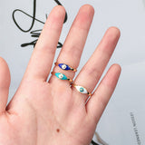 Chance Blue Enamel Evil Eye Ring - Bettina H. Designs