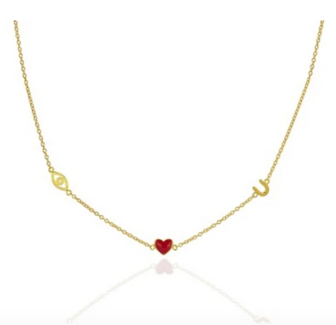 Eye, Heart, Horseshoe (I Love You) Necklace - Bettina's Collection