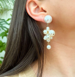 Sophia Pearl Cluster Earrings - Bettina H. Designs