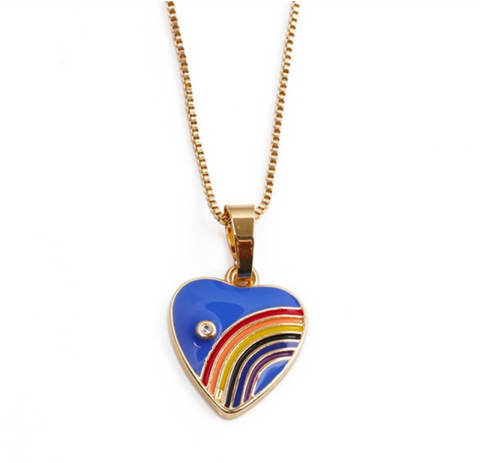 I Love Rainbow Pendant Necklace - Bettina H. Designs