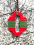 Horn Pendant in Red and Green Striped - Bettina's Collection
