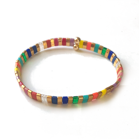 Colorful Whirl Tila Bracelet - Bettina's Collection