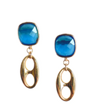 Gold or Blue Topaz Mariner Earrings - Bettina H. Designs