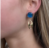 Gold or Blue Topaz Mariner Earrings - Bettina H. Designs