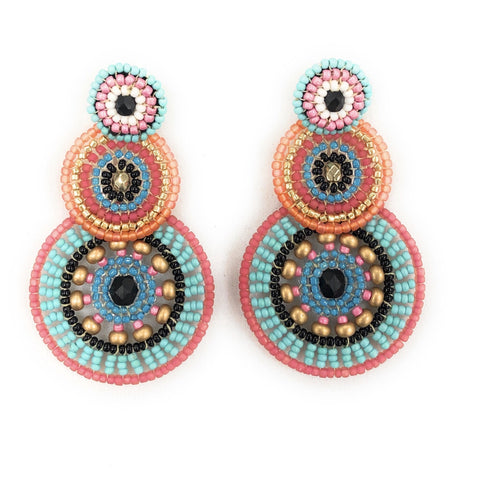 Marilla Multi- Color Triple Drop Earrings - Bettina's Collection